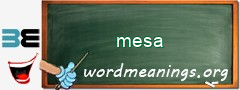 WordMeaning blackboard for mesa